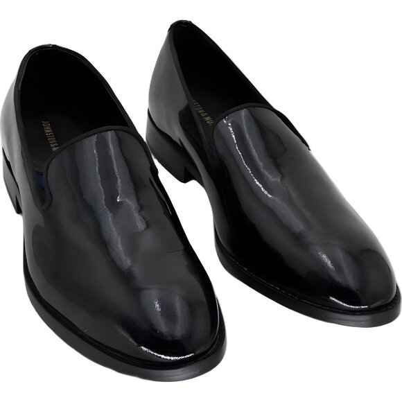 Johnston & Murphy Gavney Black Patent Slip-On Dress Loafers Men 10.5M